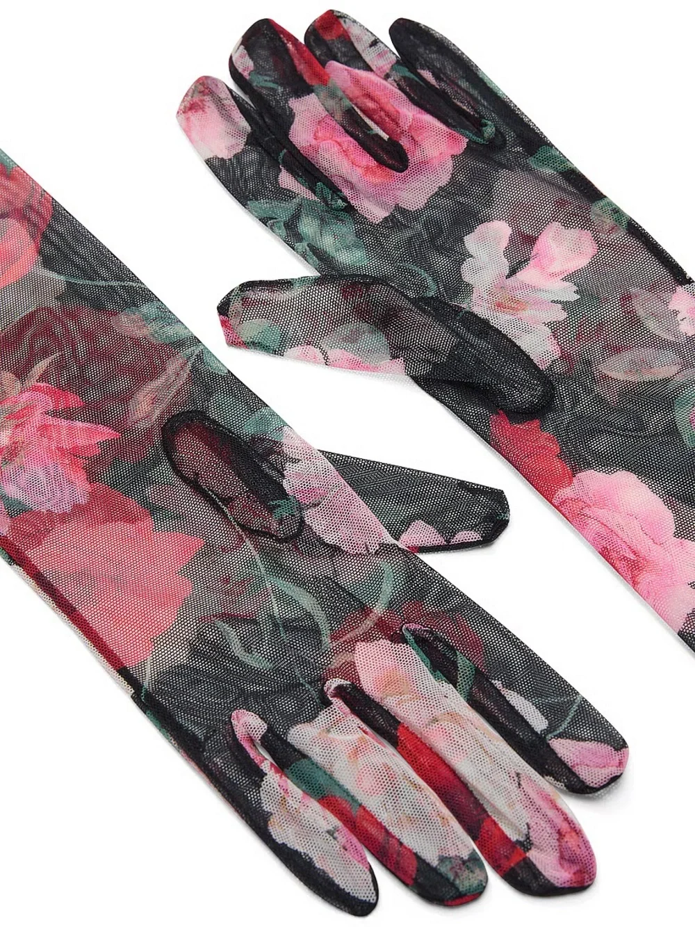 ATELIER x Victoria's Secret Black Roses Sheer Floral Long Gloves